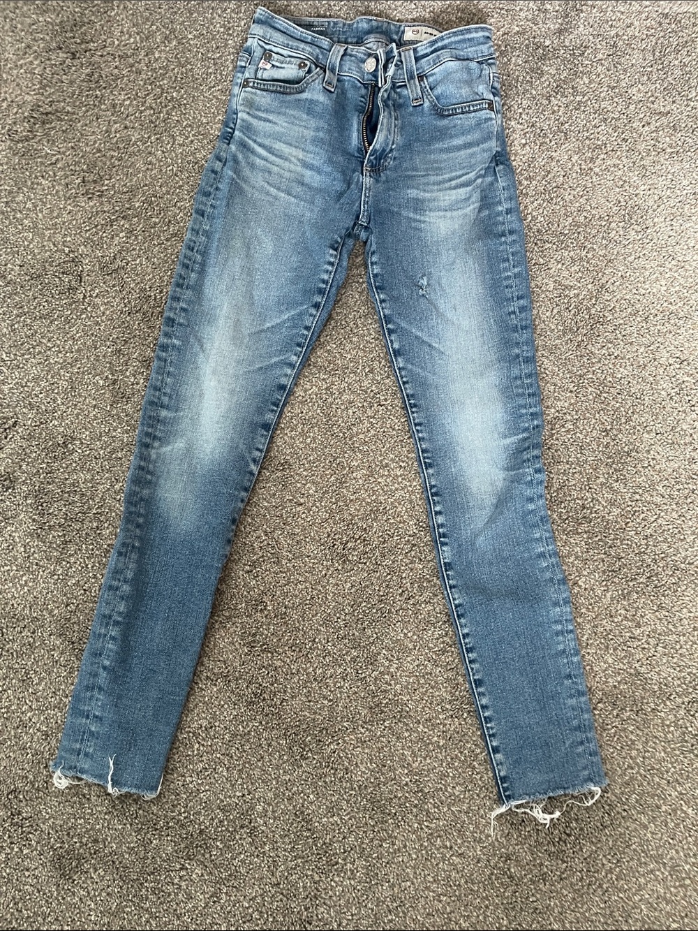 AG  Farrah highrise  Light-Mid Wash Skinny Jeans